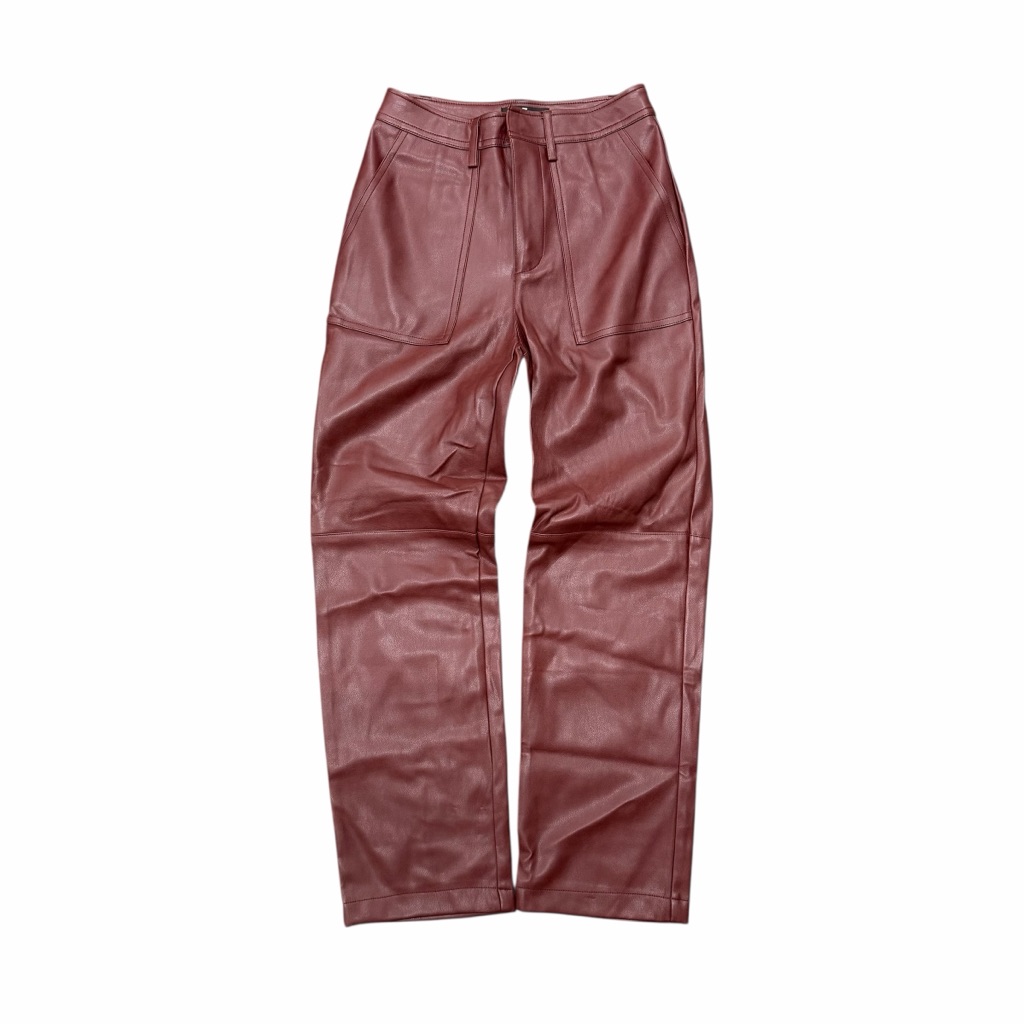 7 For All Mankind Brown Faux Leather High Rise Pants Xs